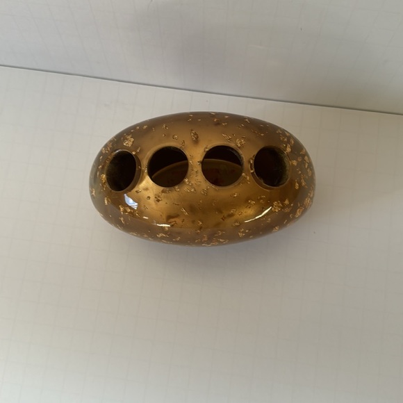 Nicole Miller Toothbrush Holder Gold & Gold Fleck Acrylic - Picture 2 of 6